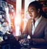 Woman working on Computer