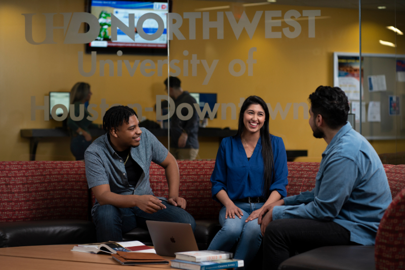 Students having a conversation at UHD Northwest Campus