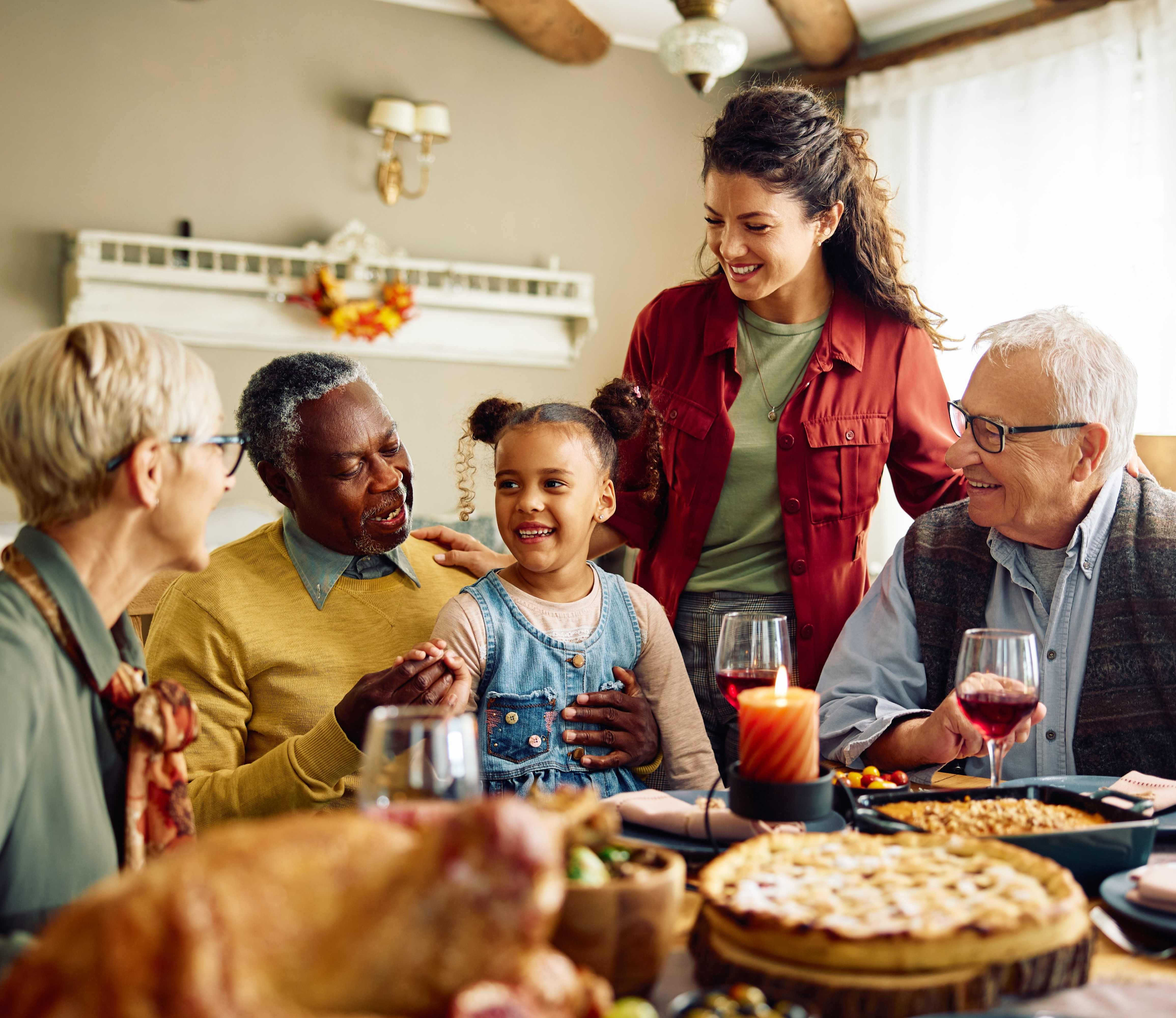 family and friends at the table 