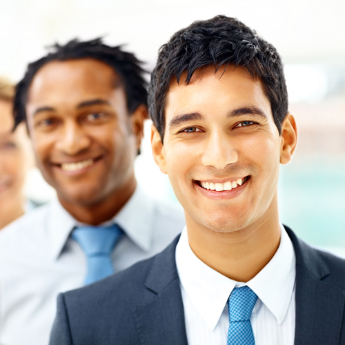 young professionals smiling