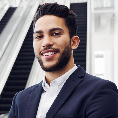 young professional smiling