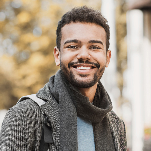 Smiling college student