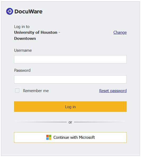 DocuWare Login Screen