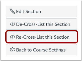 recross-list this section button