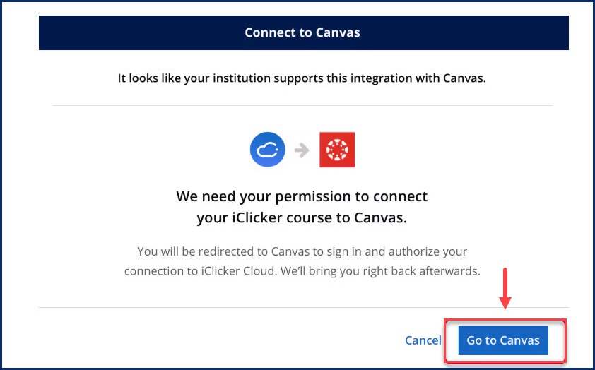 select go to canvas