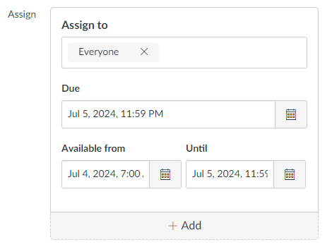 a screenshot of Assign section 