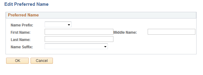 Preferred name fields screenshot