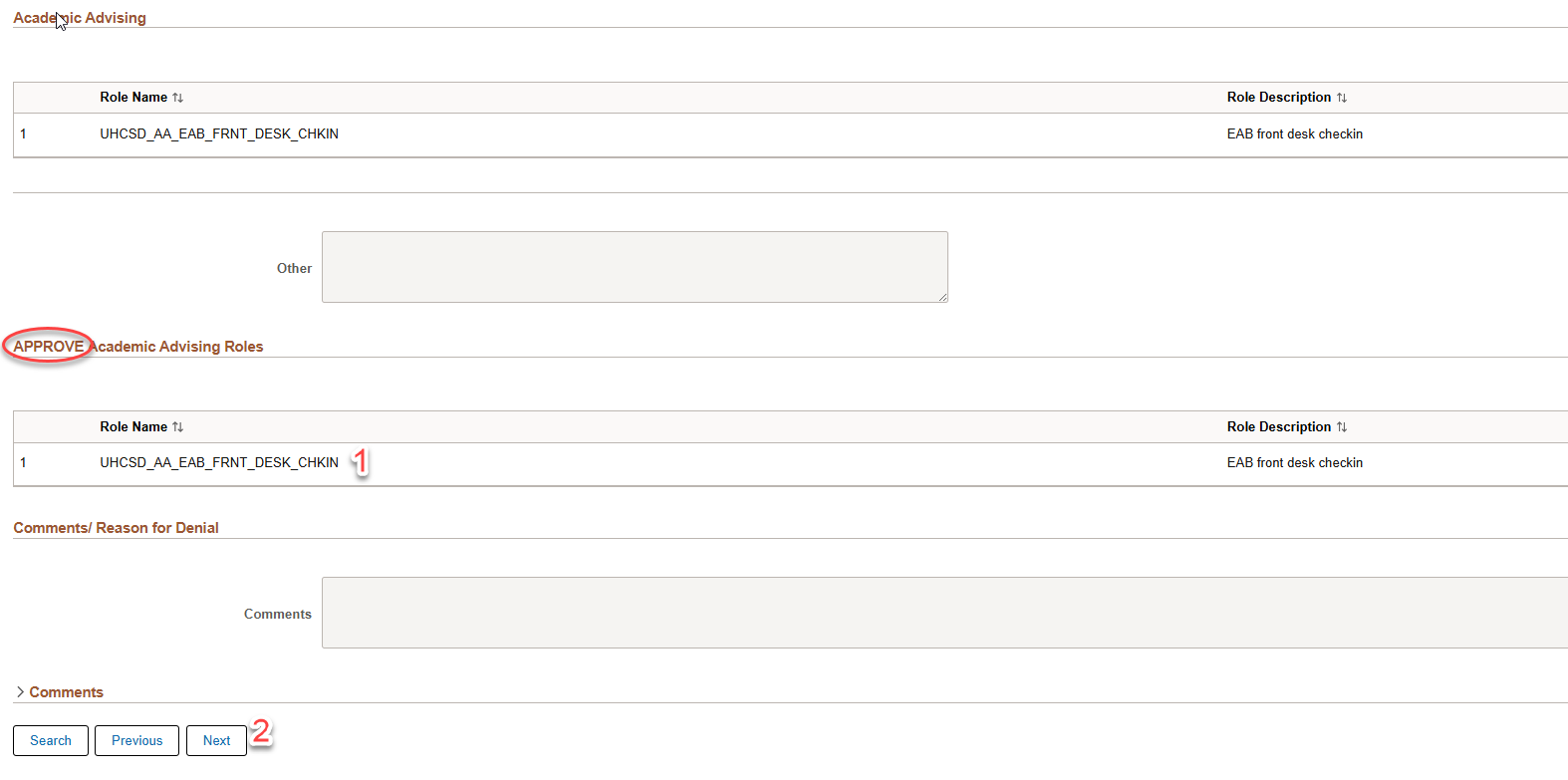 Approval Route Status - screen capture
