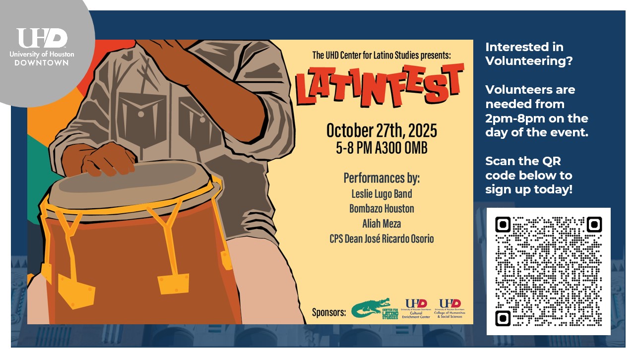 Latin fest evnet flyer for October 27th from 5-8pm in A-300