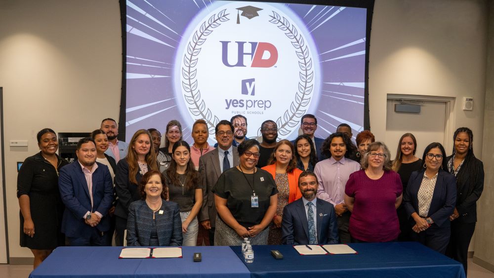 Members of YES Prep and UHD after the MOU signing