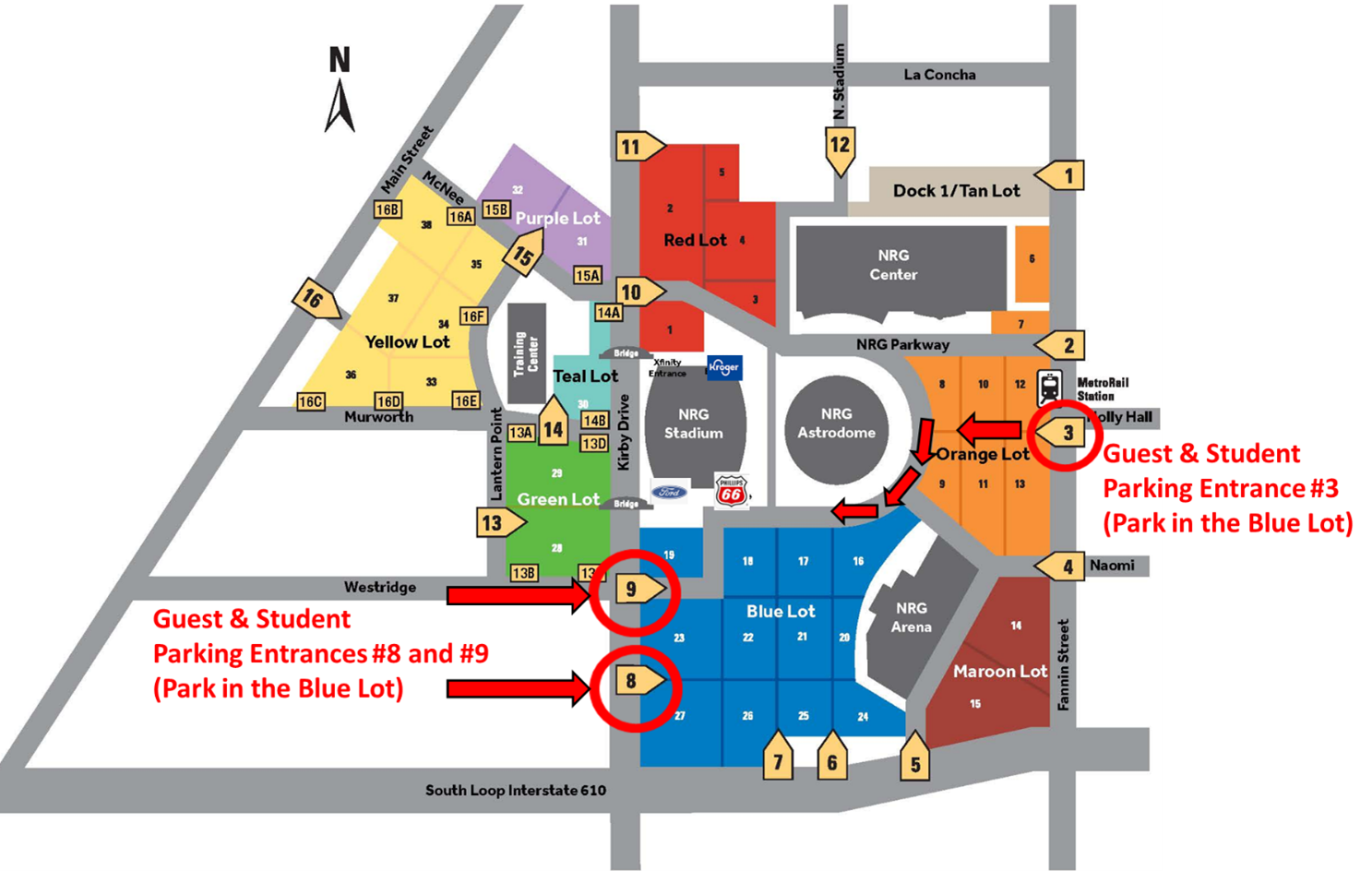 NRG Arena Parking Map NRG Arena Parking Map