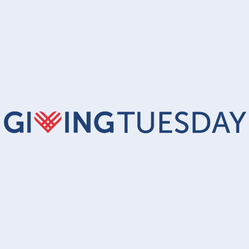 givingtuesday logo on a blue background