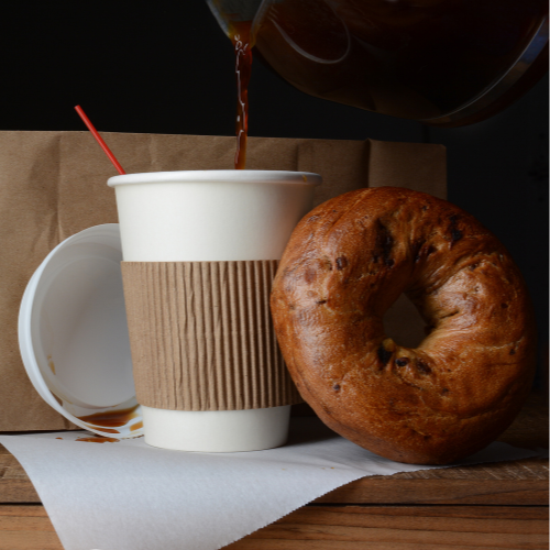 Cup of coffee and a pastry 