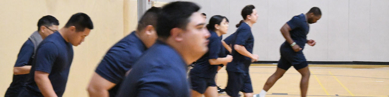 Cadets running in-doors