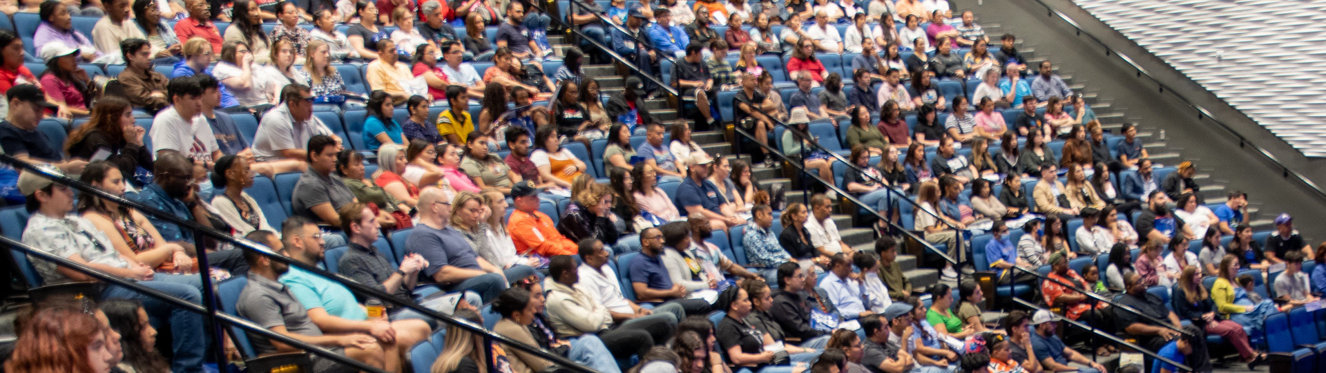 Transfer Orientation Students seating in amphitheater