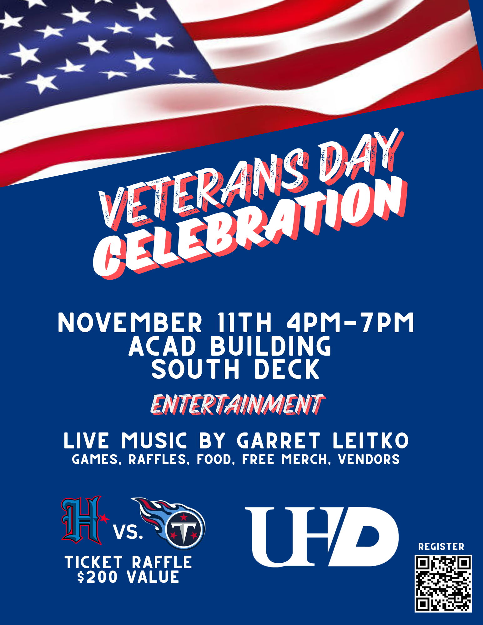 UHD Veterans Day Celebration flyer 2024