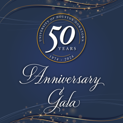 Graphic with 50th anniversary seal and the words 