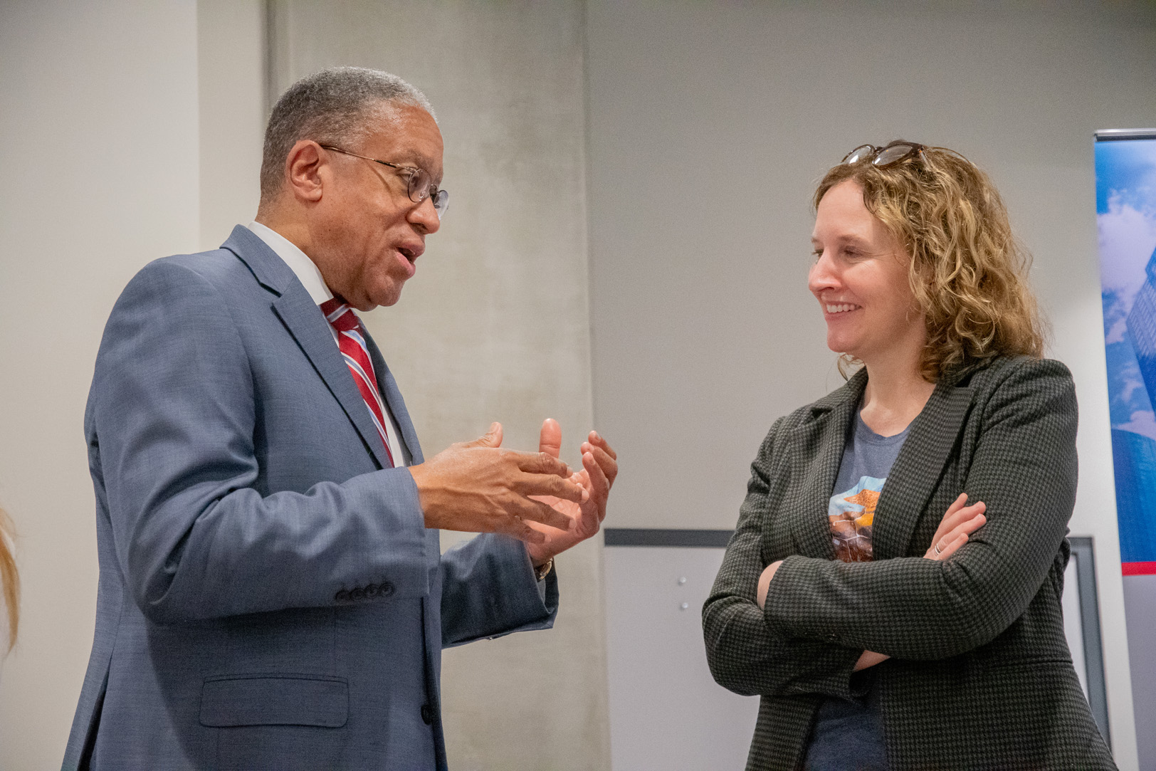 Dr. Katharine Owens listening UHD President 